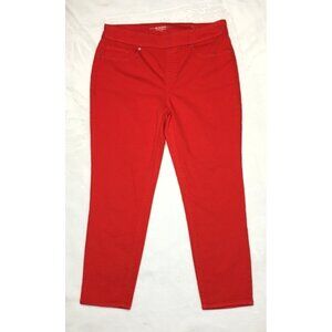 Chicos Pull On Jegging Ankle True Red Women's Chico's Size 2 R (L /12)  35 x 27
